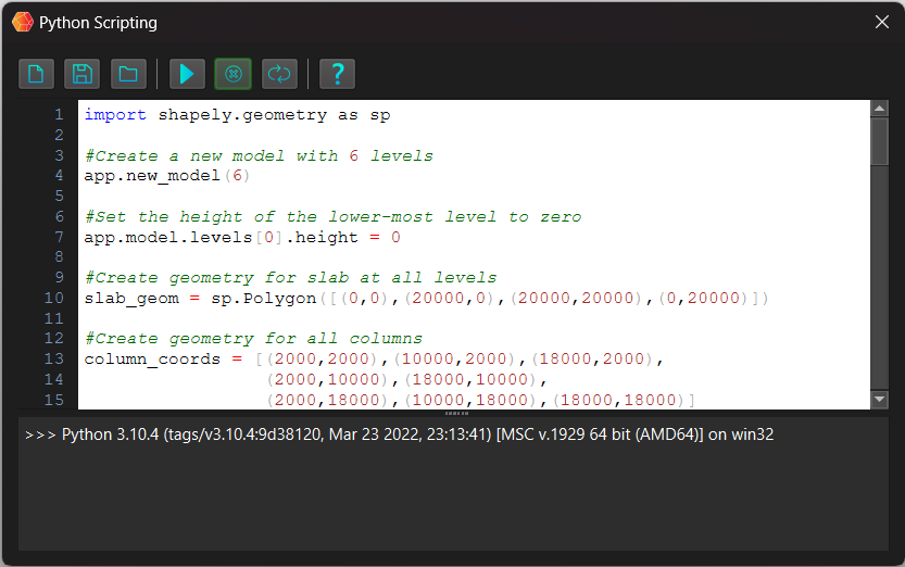 Python Scripting Dialog